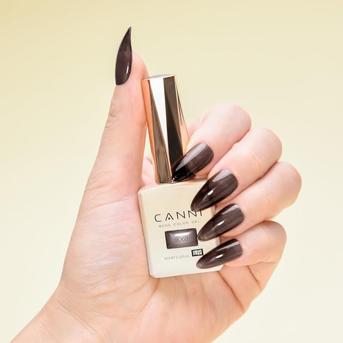 CANNI Jelly Brown Gel Nail Polish, 1Pcs Translucent Jelly Fall Gel Polish Color High Gloss Soak Off U V Nail Manicure Salon DIY
