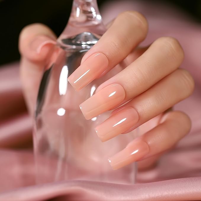 RARJSM Gel Nail Polish Neutral Nude Pink Skin Tone Color Sheer Jelly Gel Polish 1PC 15ml Single Bottle Cream Transparent Pink Nail GelPolish Soak off UV LED Cured for Home Salon DIY Manicure