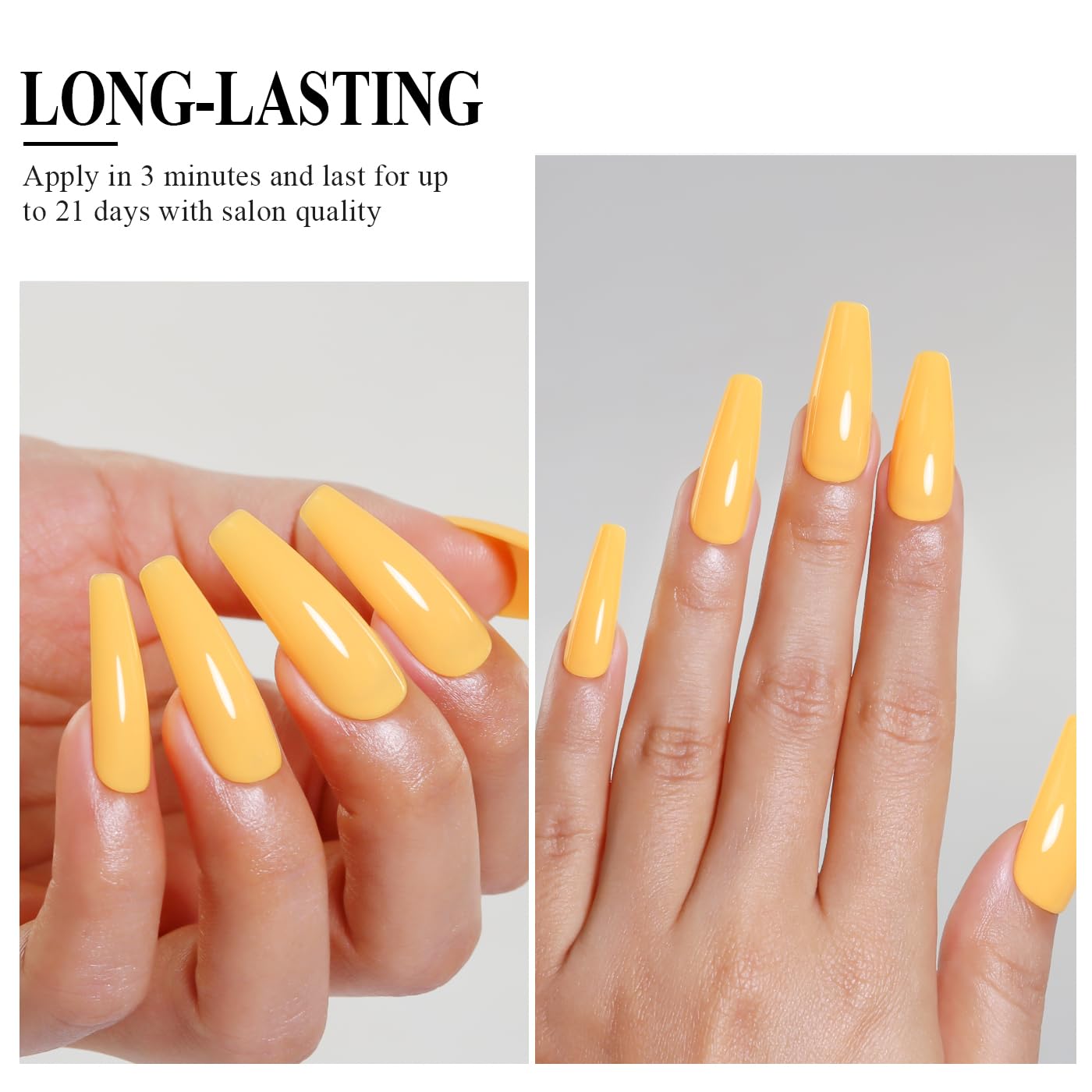 Imtiti Orange Gel Nail Polish, Orange Yellow Gel Polish High Gloss Soak Off UV LED Nail Gel Polish Spring Summer Art Manicure Salon DIY Design 10ML