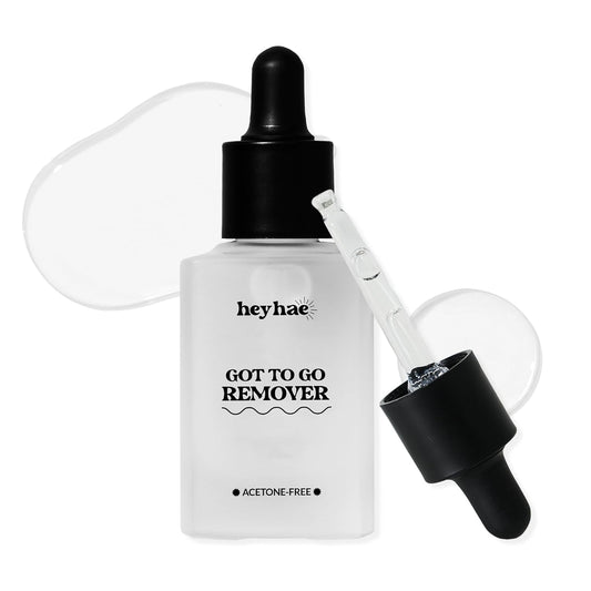 Heyhae Got To Go Remover - Semi-Cured Gel Nail Strip Remover | Non-drying Hypoallergenic Solution | Gentle and Moisturizing Acetone Free Formula