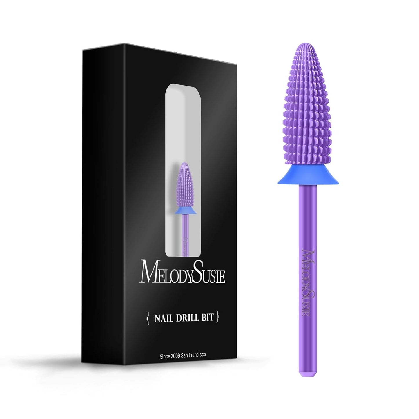 MelodySusie Typhoon Nail Drill Bits, 3/32'' Carbide Tungsten Multi-function Bits, Fast Remove Acrylic or Hard Gel for Manicure Pedicure Salon Professional or Beginner, Purple, Medium