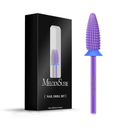 MelodySusie Typhoon Nail Drill Bits, 3/32'' Carbide Tungsten Multi-function Bits, Fast Remove Acrylic or Hard Gel for Manicure Pedicure Salon Professional or Beginner, Purple, Medium