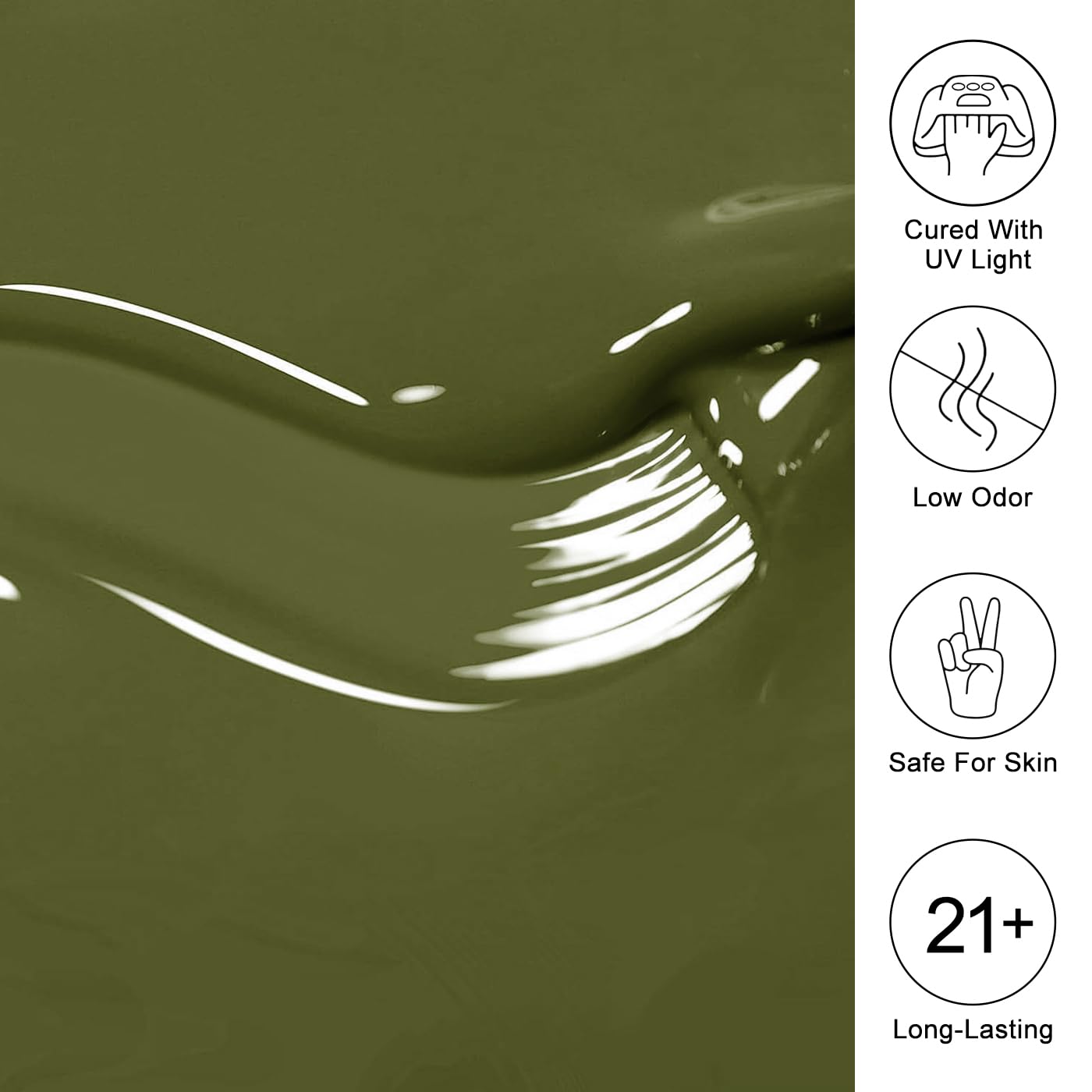 Imtiti Green Gel Nail Polish, Olive Green Gel Polish Autumn Winter Soak Off UV LED High Gloss Art Manicure Salon DIY Design 10ML