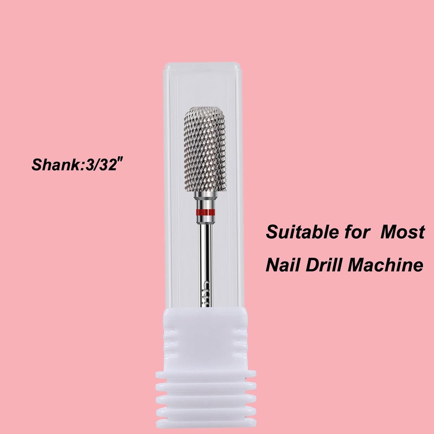 Nail Drill Bit 3/32”Fast Remove for Acrylic or Hard Gel,Barrel Electric Nail File Carbide Bit for Nail Cuticle Gel Dipping Powder Polishing, Professional Manicure Pedicure Nail Art Tool,Fine