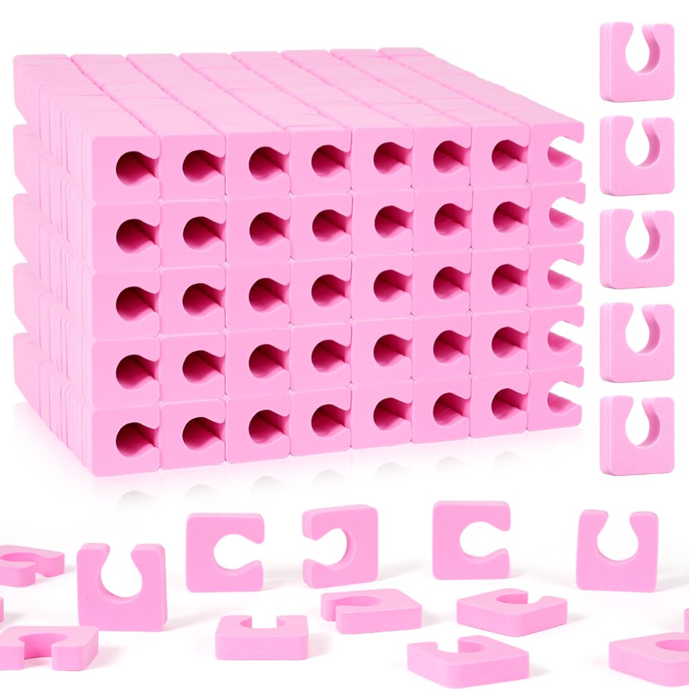 1000 Pcs Reusable Toe Separators for Pedicure, Sponge Toe Separators for Women Pedicure, Soft Foam Toe Dividers for Nail Polish (Pink)
