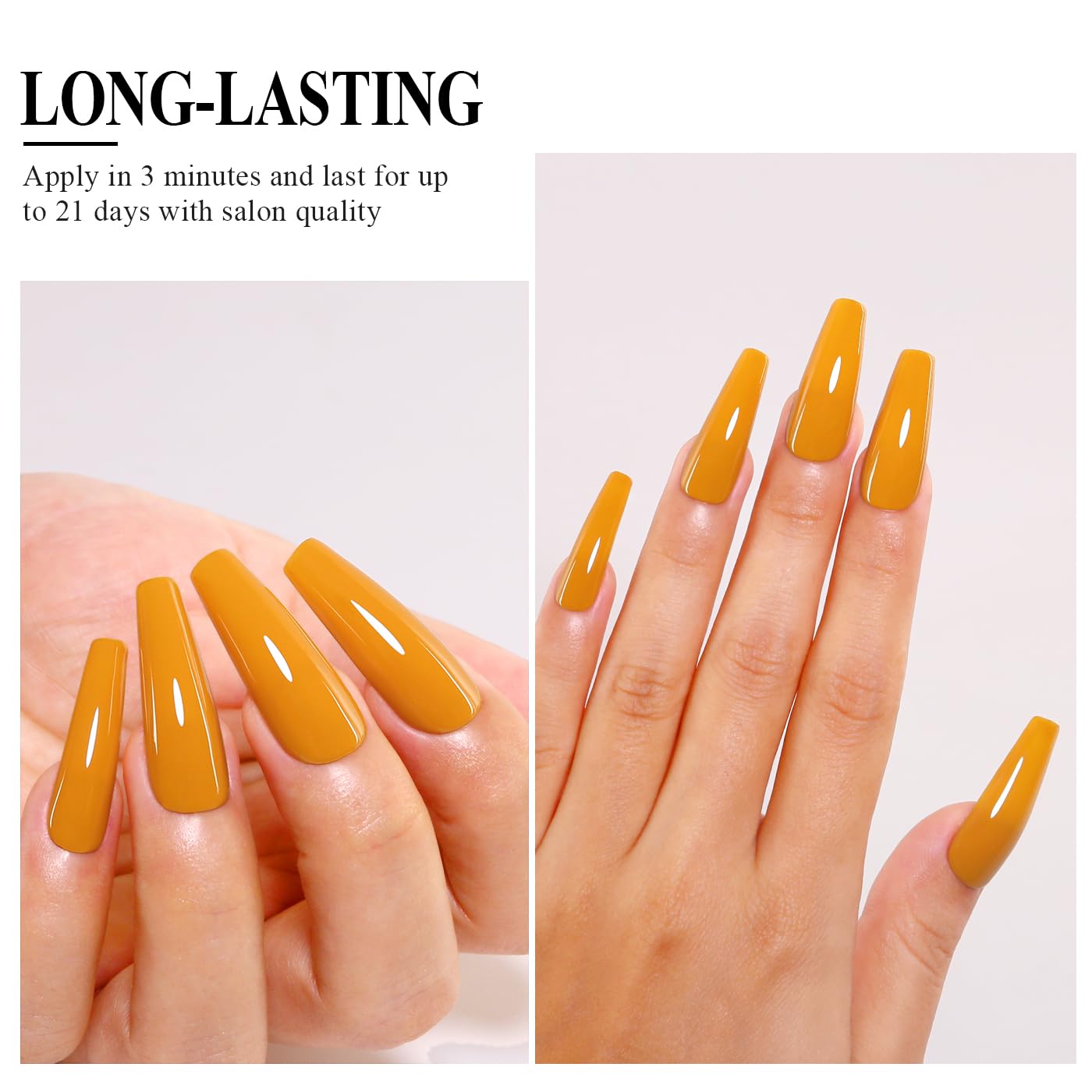 Imtiti Orange Gel Nail Polish, Pumpkin Orange Gel Polish High Gloss Soak Off UV LED Autumn Winter Art Manicure Salon DIY Design 10ML