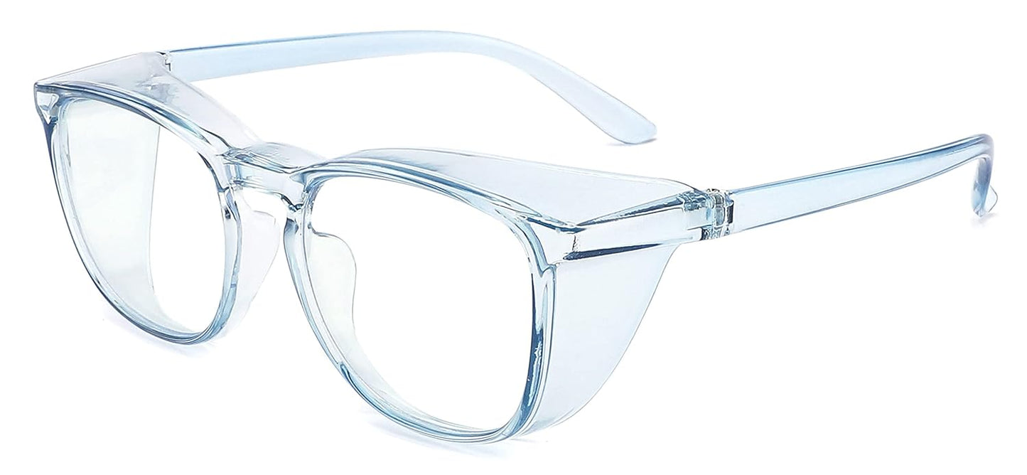 Alsenor Safety Glasses Anti Fog Goggles Protective Eyewear Blue Light Blocking Anti Dust UV Protection Glasses For Men Women (Sky-Blue)