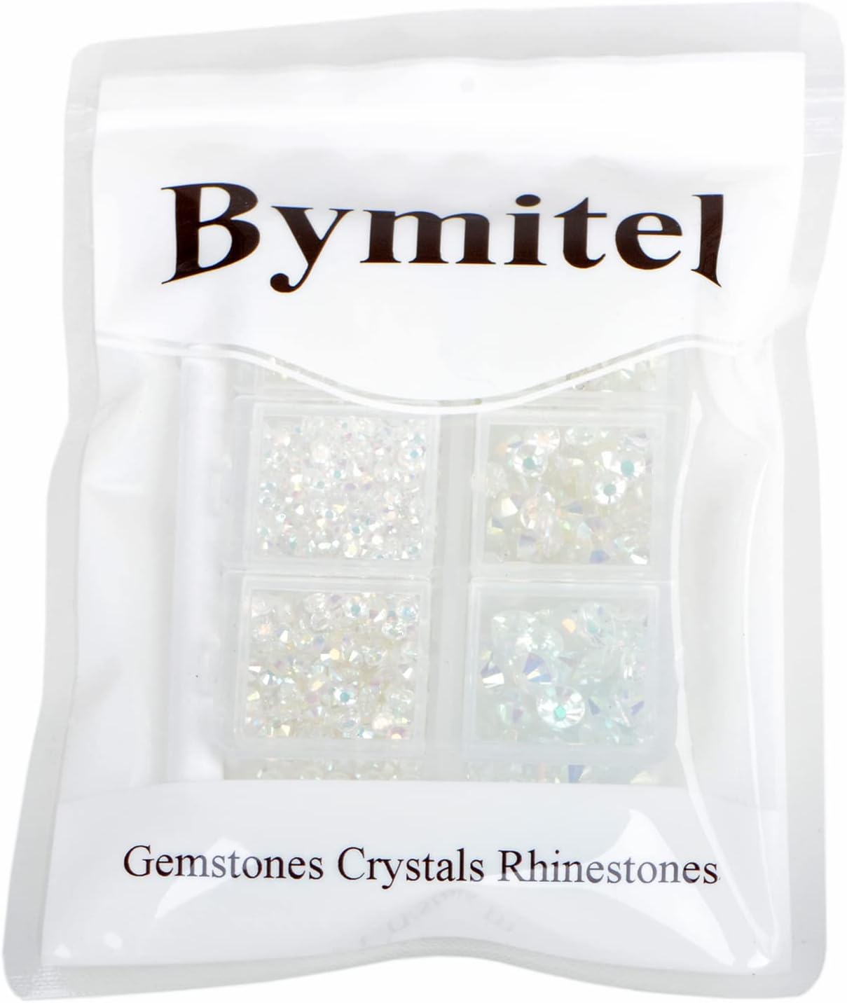 Bymitel 5000 Pieces 6 Mixed Sizes Glue Fix on Glass Rhinestones Round Crystal Gems Flatback for DIY Jewelry Making with one Picking Pen(6-Sizes 5000PCS, Starry Meteor)