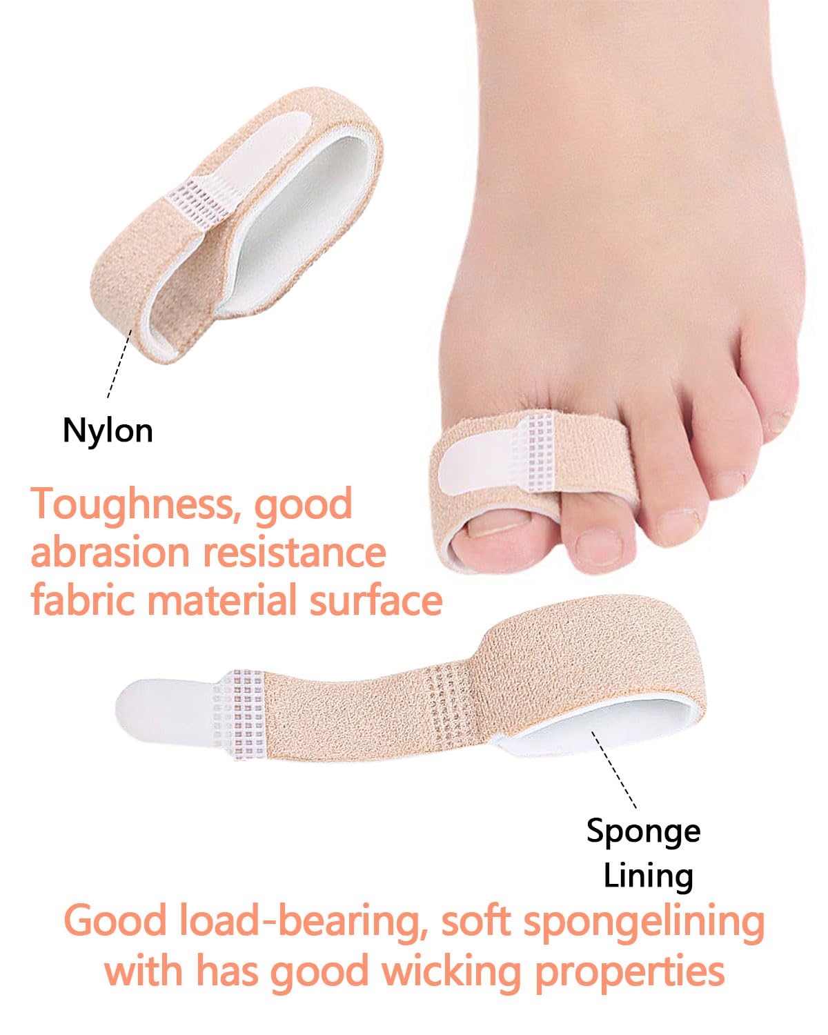 12 Pack Fabric Hammer Toe Correctors, Hammertoe Straightener, Reusable Toe Buddy Wrap Protective Broken Toe Wraps, Toe Splint for Broken Toe, Crooked toes, Bent Toes