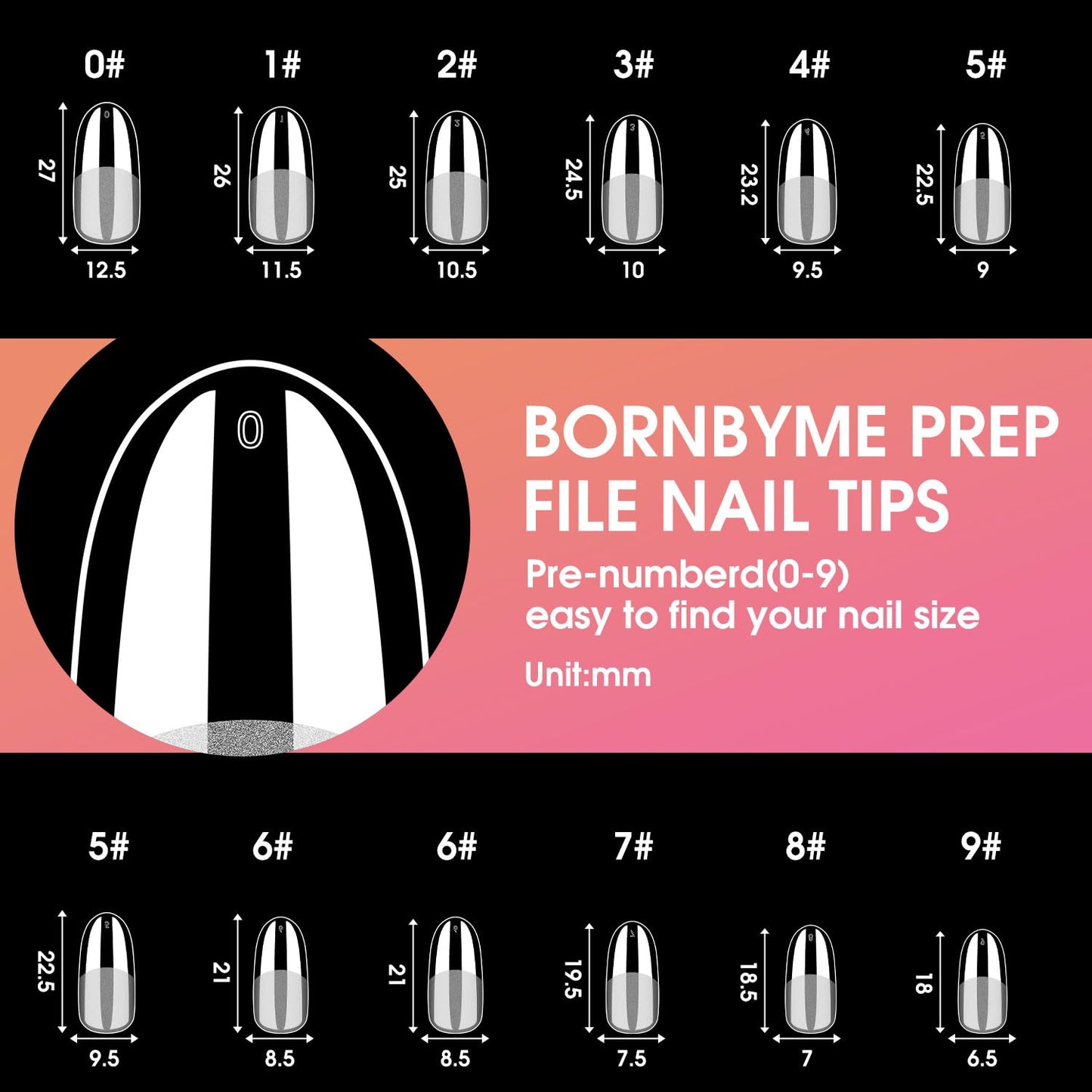 Medium Oval Soft Gel Nail Tips, BORNBYME 240 PCS Pre Buff Full Cover Shaped Nail Extenison Tips Half Matte Gel Nail Tips