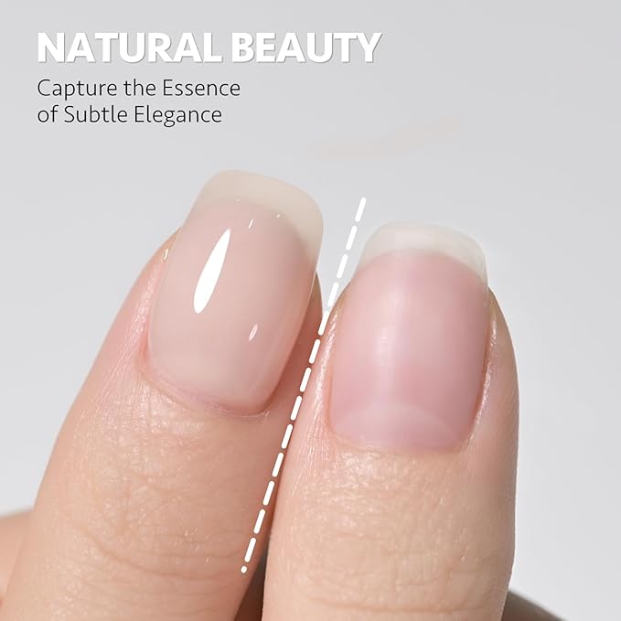 GAOY Nude Jelly Gel Nail Polish, 16ml Sheer Translucent Netural Soak Off Gel Polish, UV Light Cure for Nail Art DIY at Home, 2909 Elegance Tone