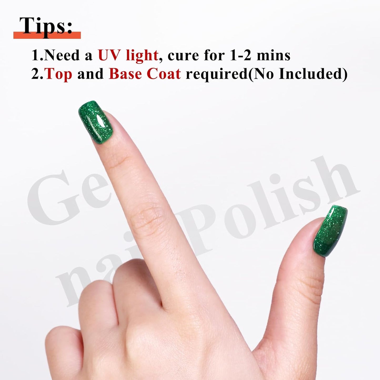 Imtiti 10ml Green Glitter Gel Nail Polish Long Lasting Soak Off UV Led Christmas Green Gel Polish Salon DIY at Home Gift for Women 1Pcs