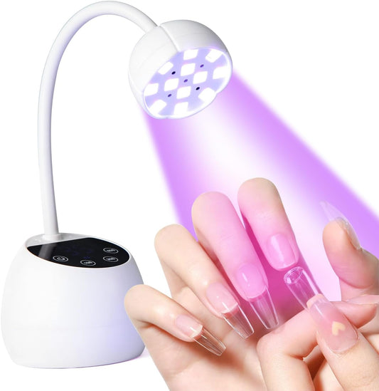 UV Nail Lamp for Gel Nails, 36W UV Nail Light Gooseneck Rechargeable with 4 Time Setting & Smart Auto Sensor for Nail Salon Home Use Lamp