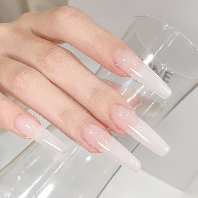 Milky Nude Gel Nail Polish, 15ml Natural Jelly Sheer Color Soak Off UV Light Cure Translucent Gel Polish for Nail Art Salon DIY Manicure at Home X02