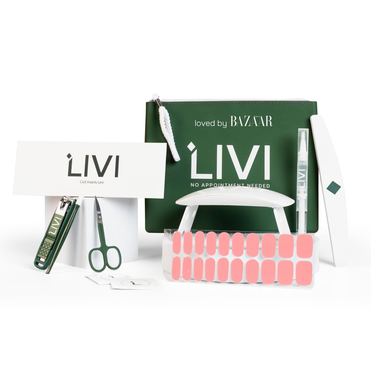 Livi Gel Manicure System with UV Light – Full Mani Kit with 40 Nail Stickers, UV Light, & Mani Tools for Salon-Quality Nails at Home – Easy-to-Use DIY Starter Gel Polish Set (We Were Not On a Break)