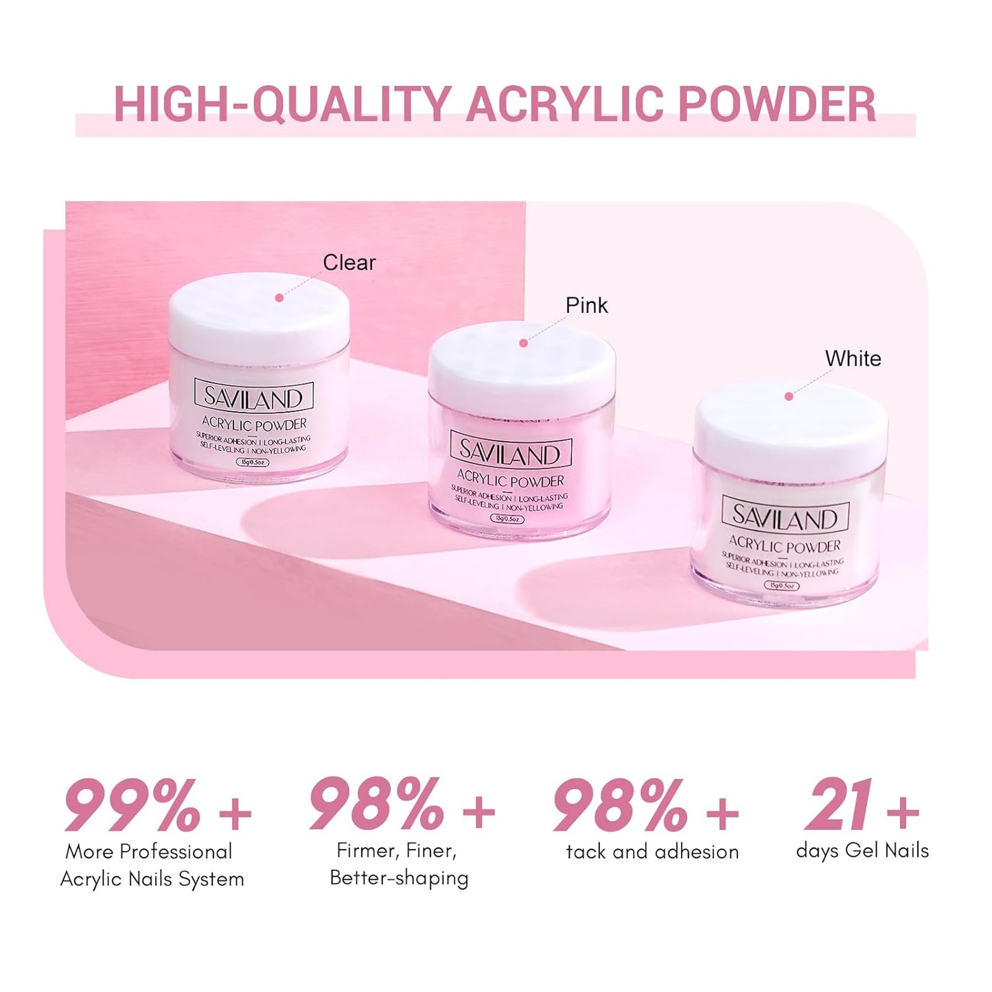 SAVILAND Acrylic Nail Kit – Nails Kit Acrylic Set with Nail Drill Brushes Gel Polish Clear Nails Tips Nail Art Tools Nail Stuff for Starters DIY Christmas Gift