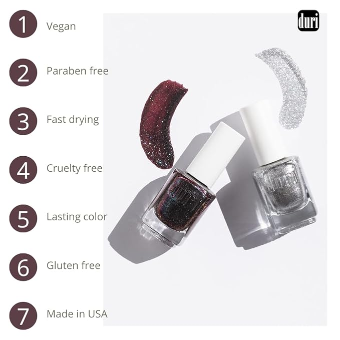 duri Nail Polish, 752 Aha Moment, Pearl White Shimmer, Semi Sheer, Fashion Classic, Wedding Design, Full Coverage, Fast Drying, Long Lasting, Easy to Apply, 0.45 Fl Oz