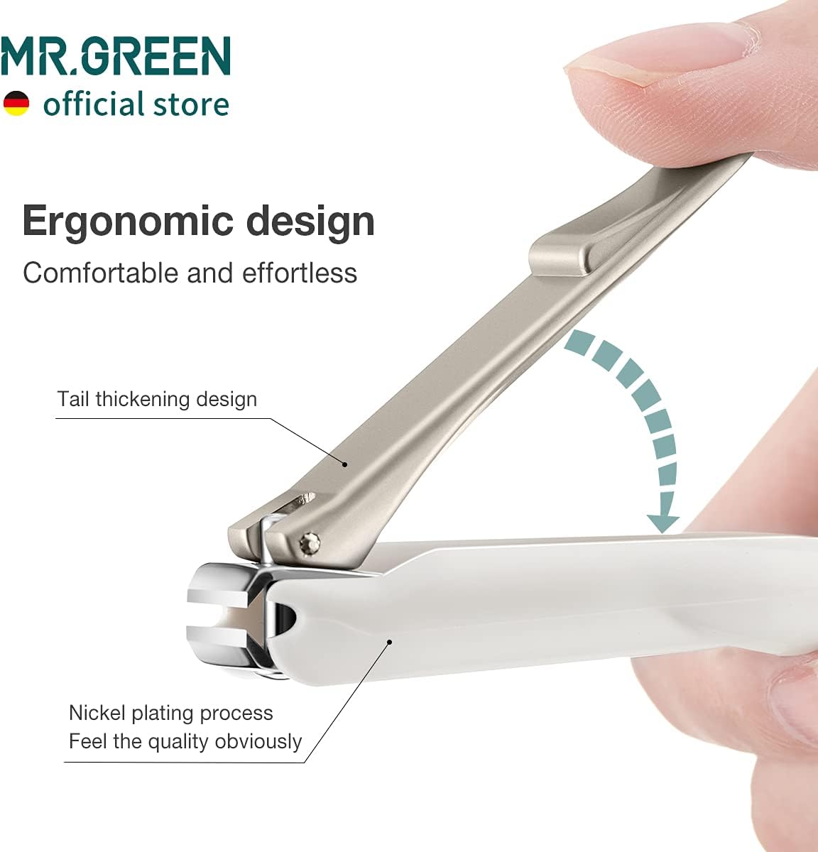 MR.GREEN Nail Clippers Anti Splash Fingernail Cutter Stainless Steel Manicure Tools Nail Scissors Detachable Design Nail Trimmer (L+Nano Glass File)
