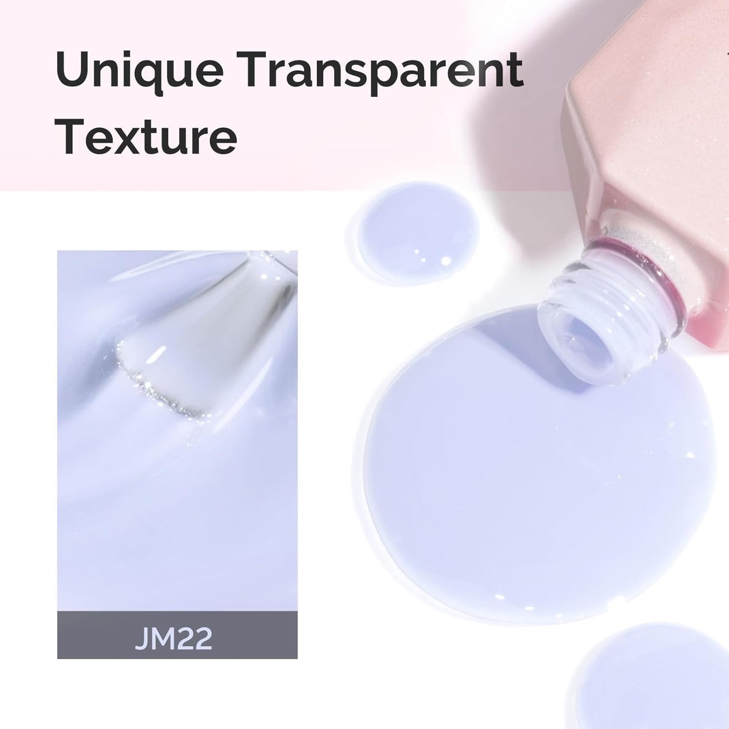 MelodySusie Jeweliver White Jelly Gel Polish, 0.5Fl Oz Milky White Lavender Gel Nail Polish Sheer Translucent Nude Soak Off UV LED Light Cure Gift for Women Manicure Nail Art DIY at Home JM22