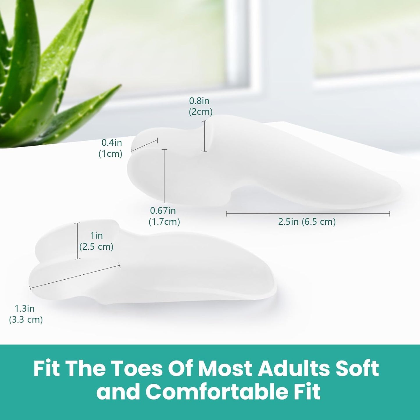 Welnove Bunion Cushion Protector, 8 Pack Aloe Vera Extract Infused Bunion Corrector with Separator, Gel Bunion Shield for Foot Pain Relief, Calluses, Relieve Foot Pain from Friction(White)