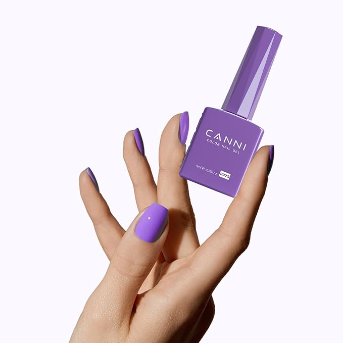 CANNI Purple Gel Nail Polish, 1Pcs Dark Purple Color High Gloss Gel Nail Manicure Salon DIY