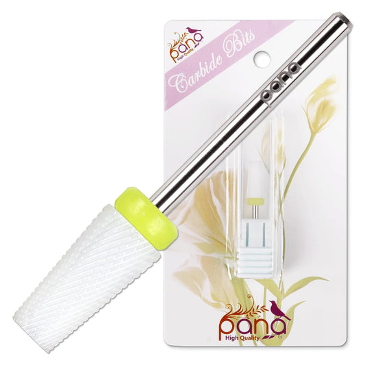 pana Professional USA Ceramic White TAPERED Barrel Bit Nail Drill (Grit: EXTRA FINE - XF) 3/32Inch Shank Size