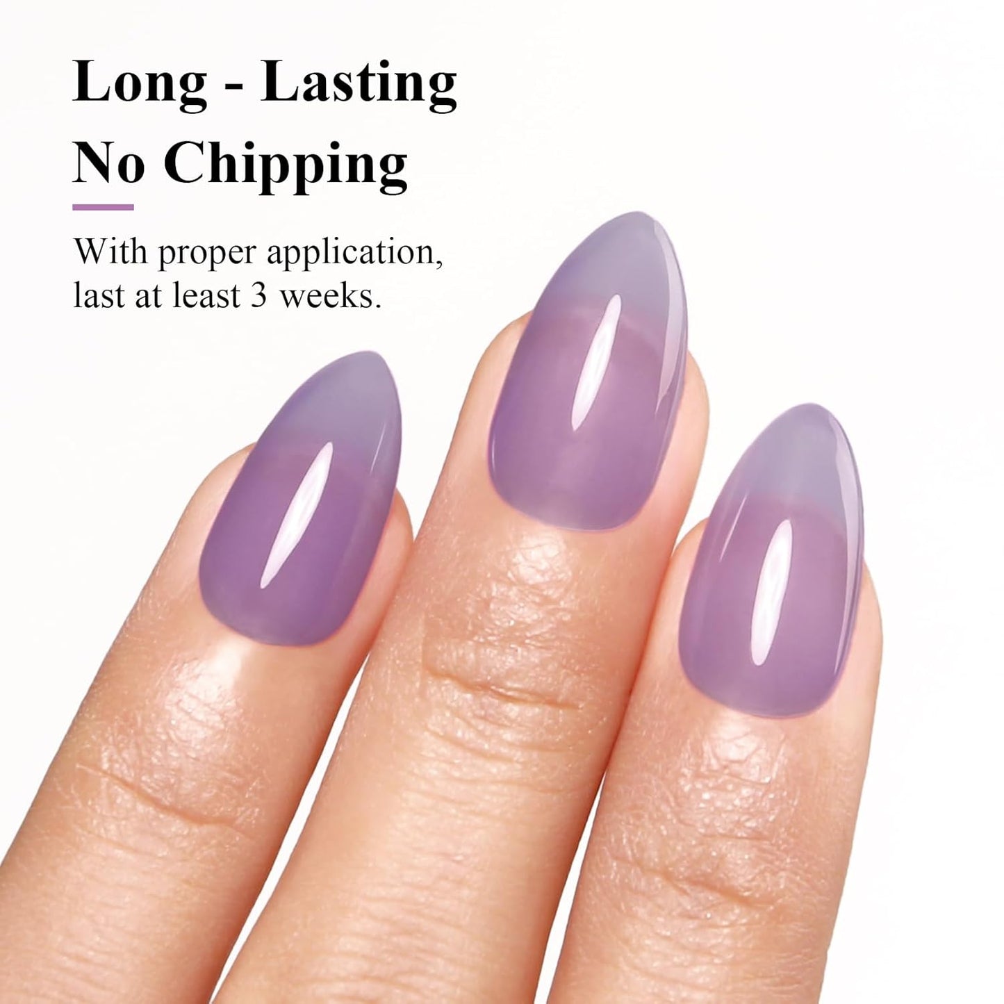 Imtiti Jelly Gel Polish, 15ML Sheer Purple, LED UV Gel Nail Polish for Nail Art DIY Manicure