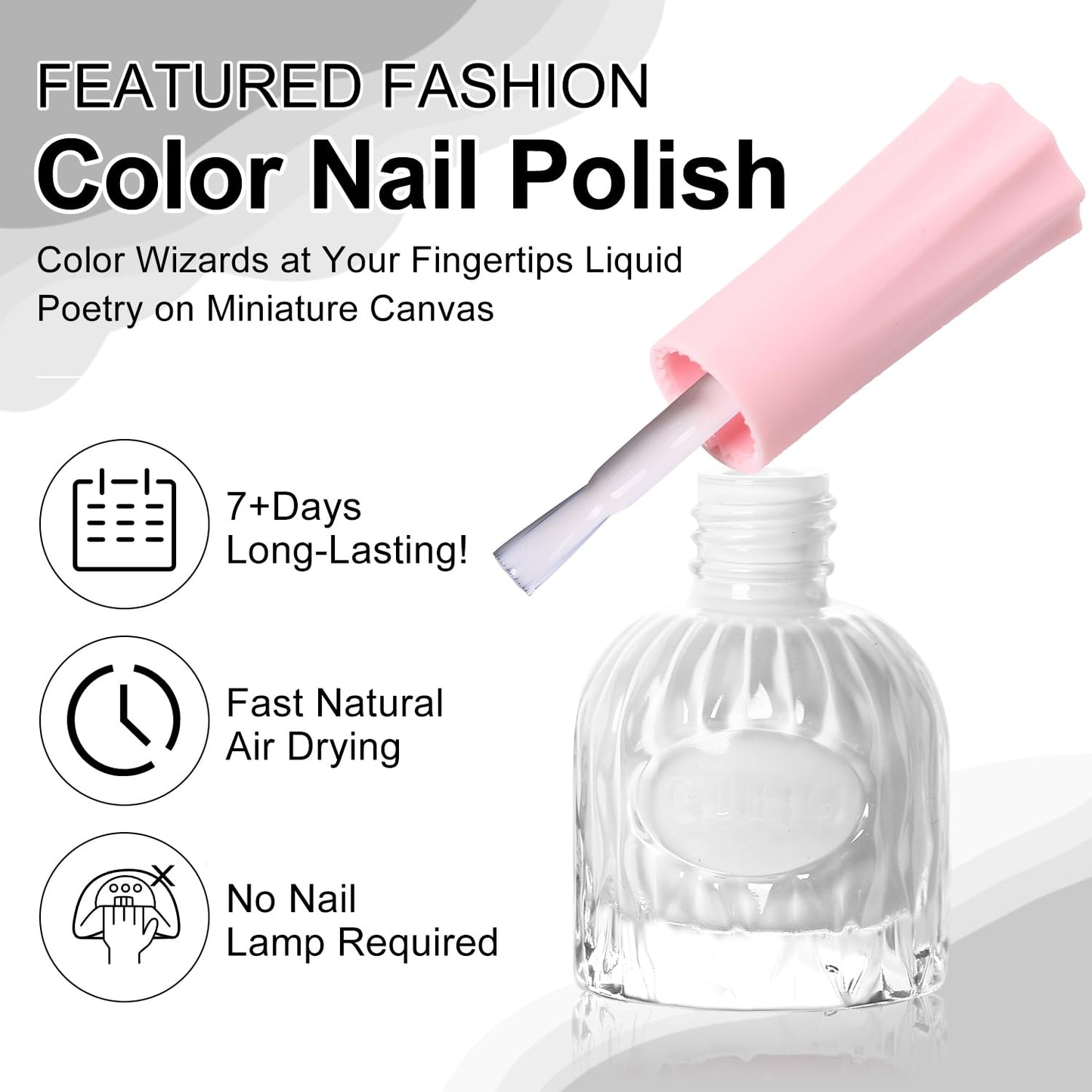 Major Dijit Quick Air Dry Nail Polish White Regular Nail Polish Non UV Gel Hema 0.34 fl oz.