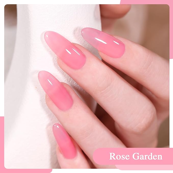 Sheer Light Red Gel Nail Polish, 15ML Jelly Red Translucent Color UV/LED Soak Off Gel Polish for DIY Nail Art Manicure and Pedicure at Home or Salon, 0.51 fl oz 1Pcs