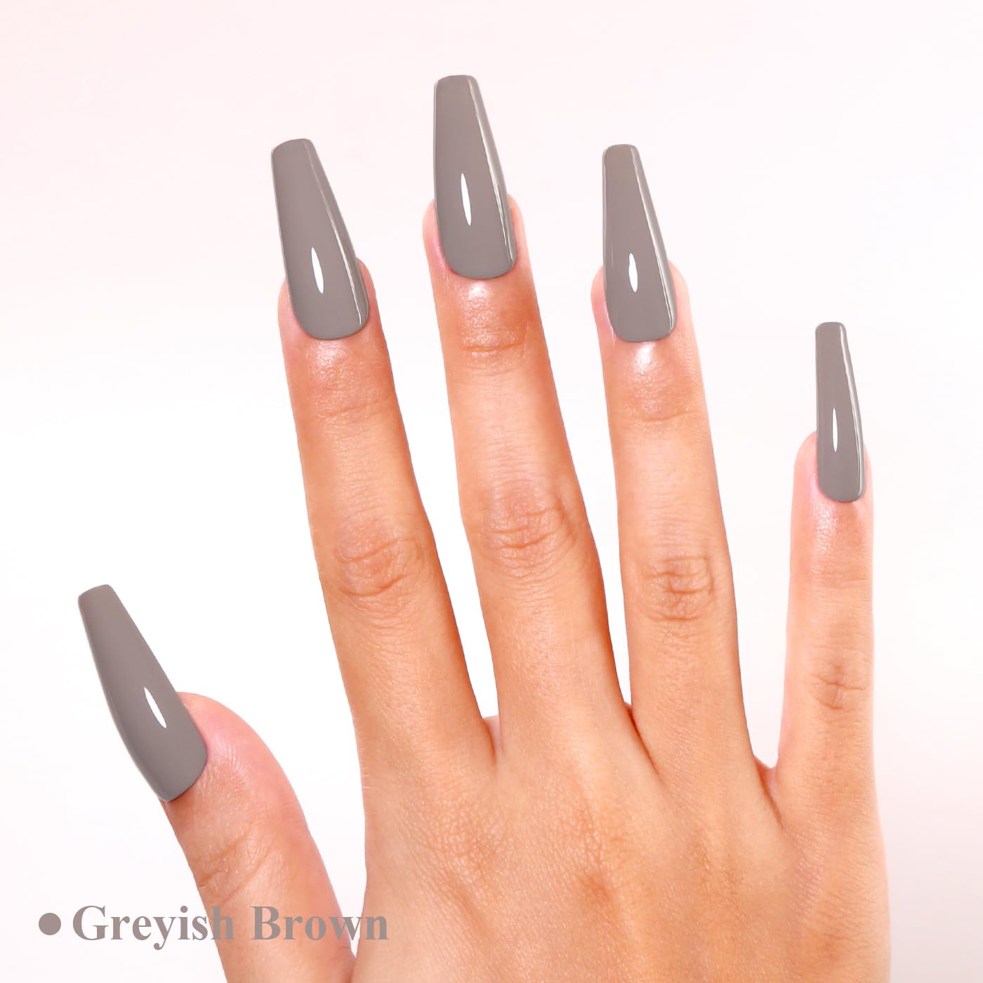 Imtiti Brown Gel Nail Polish, Greyish Brown Gel Polish High Gloss Soak Off UV LED Autumn Winter Art Manicure Salon DIY Design 10ML