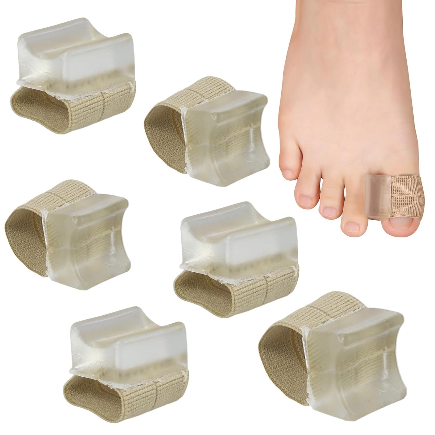 6PCS Gel Toe Spacers for Men and Women, Bunion Toe Separators for Overlap Toes, Bunions, Big Toe Alignment, Corrector and Spacer, Portable & Comfortable