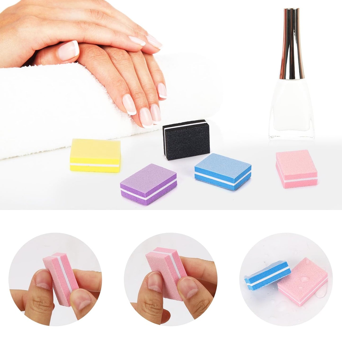 273Pcs Toe Separators Set- Nail Spa Party Tools, Mini Nail Files Buffers Block, Orange Nail Sticks Pedicure Wood Cuticle Pushers