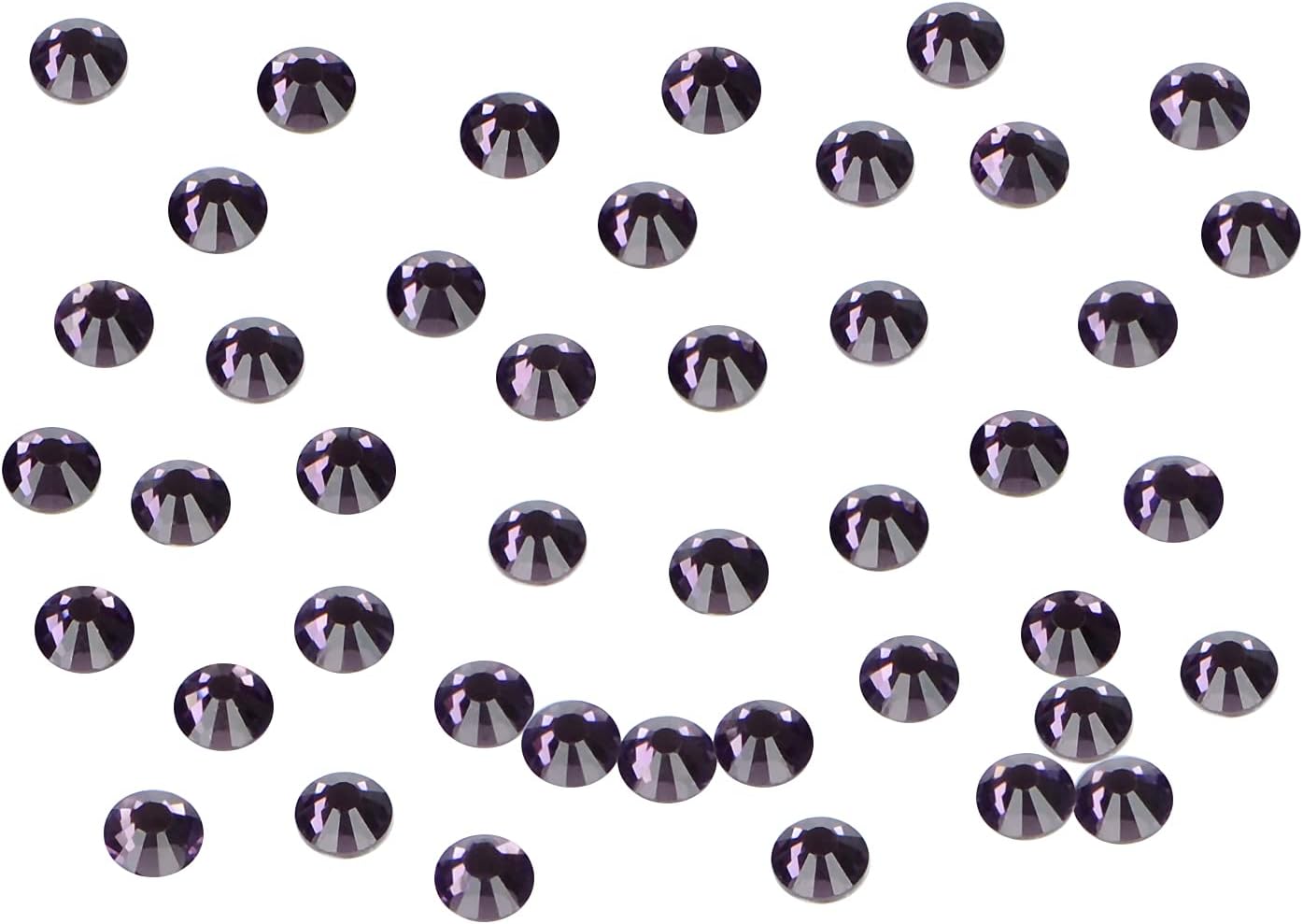 2880PCS Art Nail Rhinestones Non Hotfix Glue Fix Round Crystals Glass Flatback for DIY Jewelry Making with one Picking Pen (ss10 2880pcs, Tazanite)