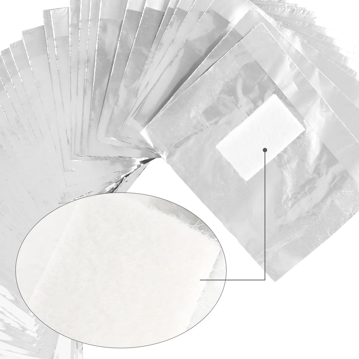Nail Polish Remover Wraps, Aluminium Nail Foil Wraps, Nail Art Soak off Gel Polish Remover with Pre-Attached Lint-Free Cotton Pads for Removing Nail Polish (1000 PCS)