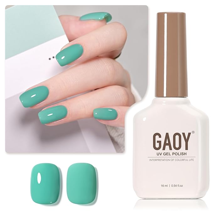 GAOY Jelly Gel Nail Polish, 16ml Sheer Green Translucent Soak Off Gel Polish, UV Light Cure for Nail Art DIY, 2456 Mint Green