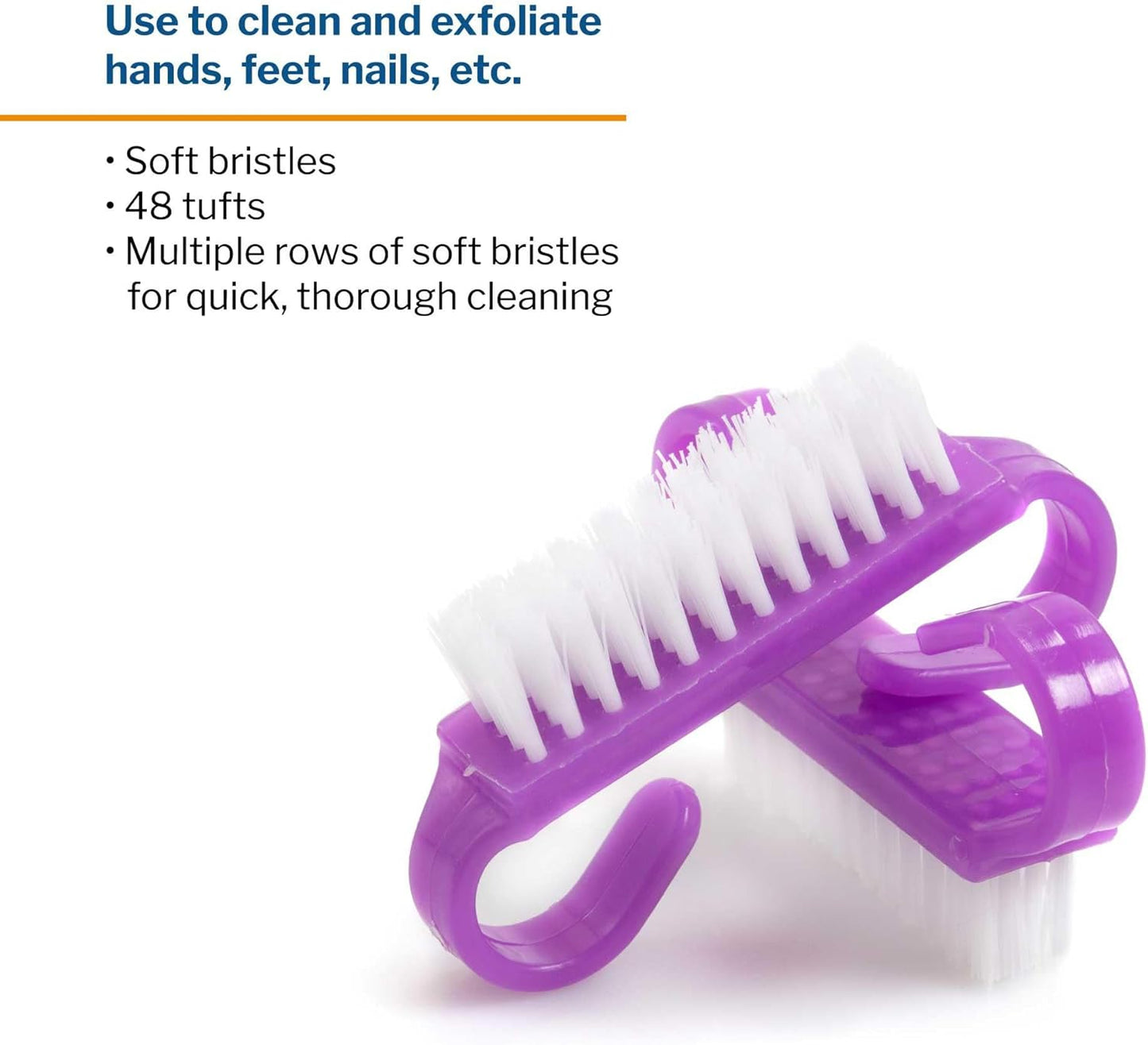 McKesson Nail Brush, Easy Grip Handle, Single Use/Disposable, Purple, 50 Count