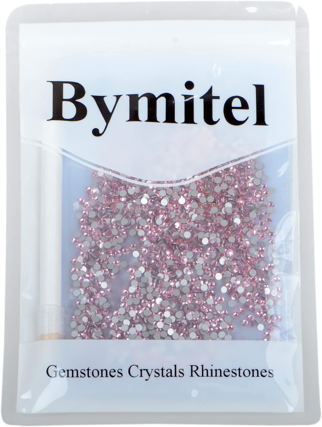 2880PCS Art Nail Rhinestones Non Hotfix Glue Fix Round Crystals Glass Flatback for DIY Jewelry Making with one Picking Pen (ss8 2880pcs, Lt. Rose)