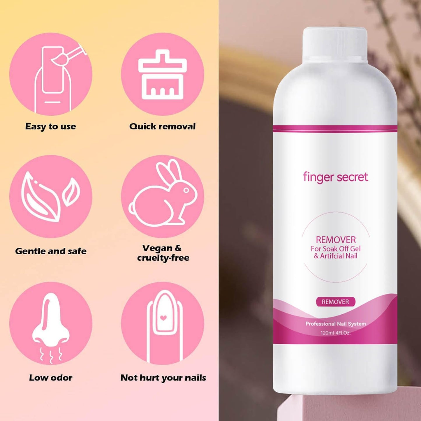 Slip Solution for Poly Nail Gel and Nail Polish Gel Remover Kit Cleans and Removes Easily, Makes Nails Shiny and Smooth.Includes Glass Cup and 50 Cotton Pads