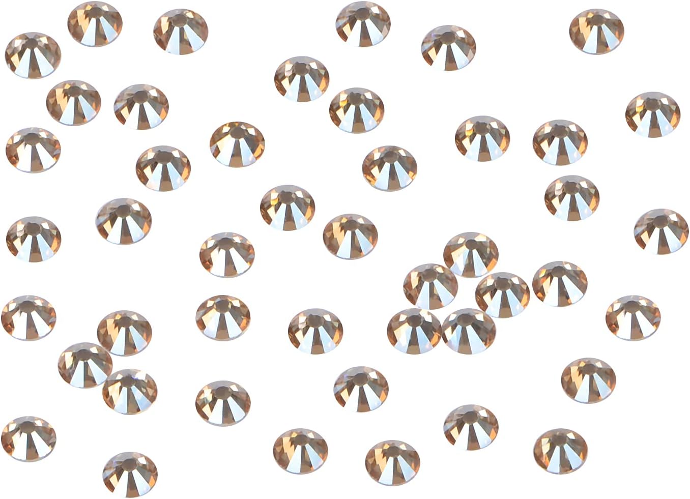 1440PCS Art Nail Rhinestones Non Hotfix Glue Fix Round Crystals Glass Flatback for DIY Jewelry Making with one Picking Pen (ss16 1440pcs, Lt. Peach)