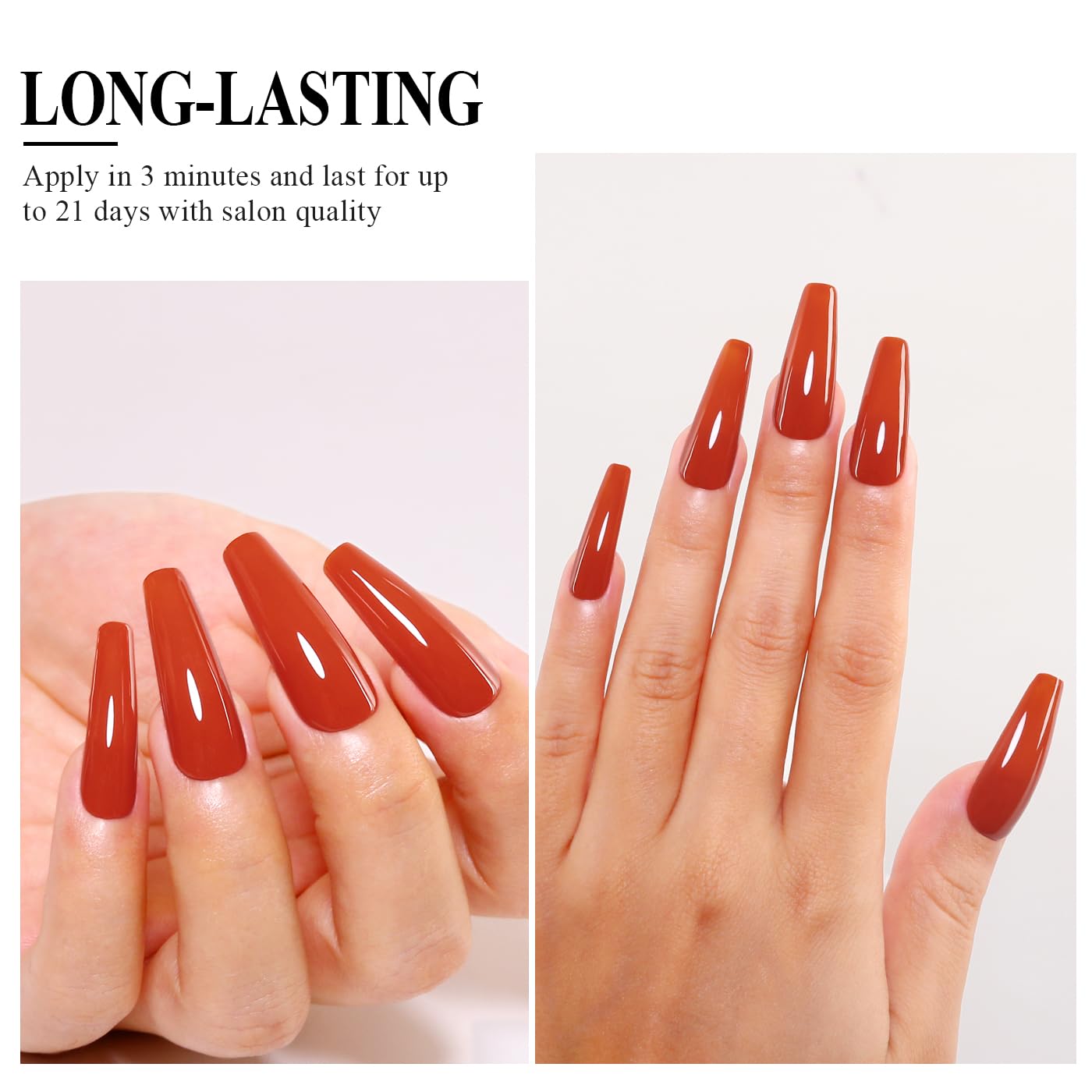 Imtiti Orange Gel Nail Polish, Orange Red Gel Polish High Gloss Soak Off UV LED Nail Gel Polish Red Maple Leaf Autumn Winter Gel Polish Nail Art Manicure Salon DIY Design Gel Nail Kit 10ML