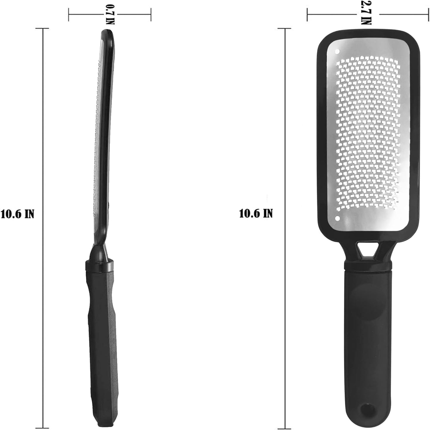 Professional Foot Files Callus Remover,Foot Scrubber for Dead Skin,Stainless Steel Foot Rasp-Black（1 Pack）