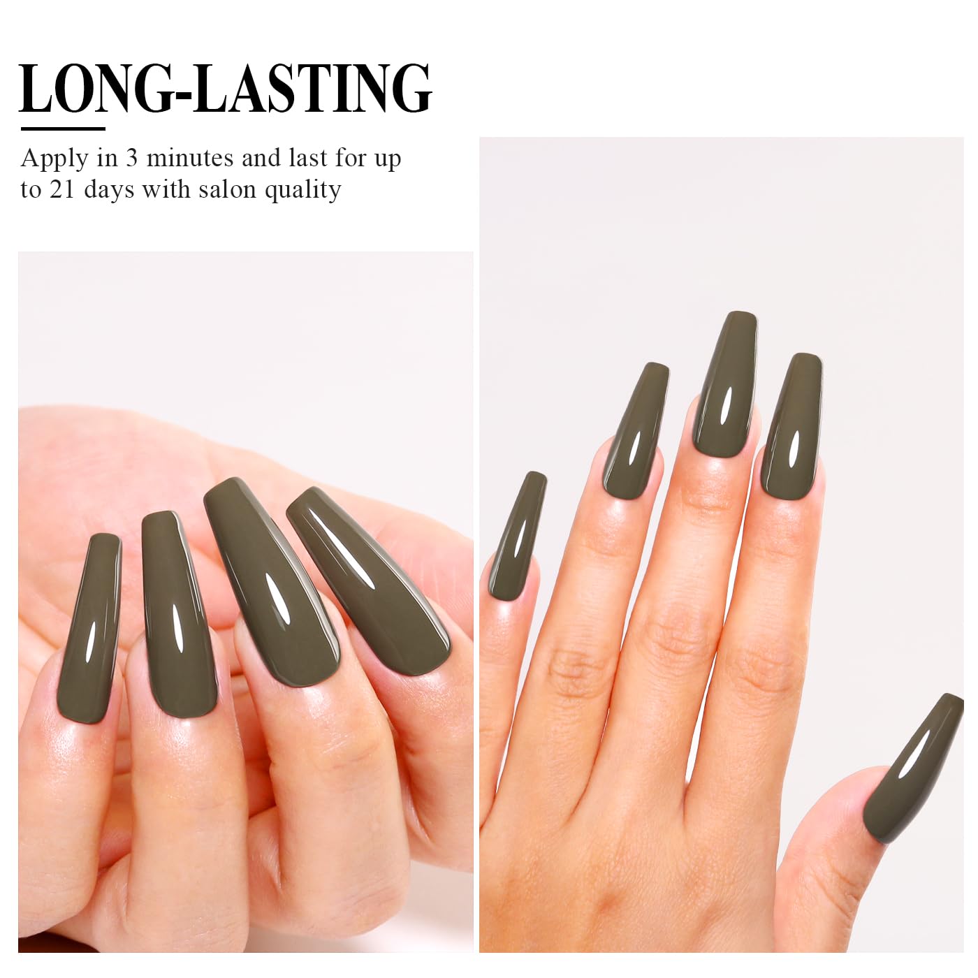 Imtiti Green Gel Nail Polish, Grass Green Gel Polish High Gloss Soak Off UV LED Nail Gel Polish Autumn Winter Gel Polish Nail Art Manicure Salon DIY Design Gel Nail Kit 10ML