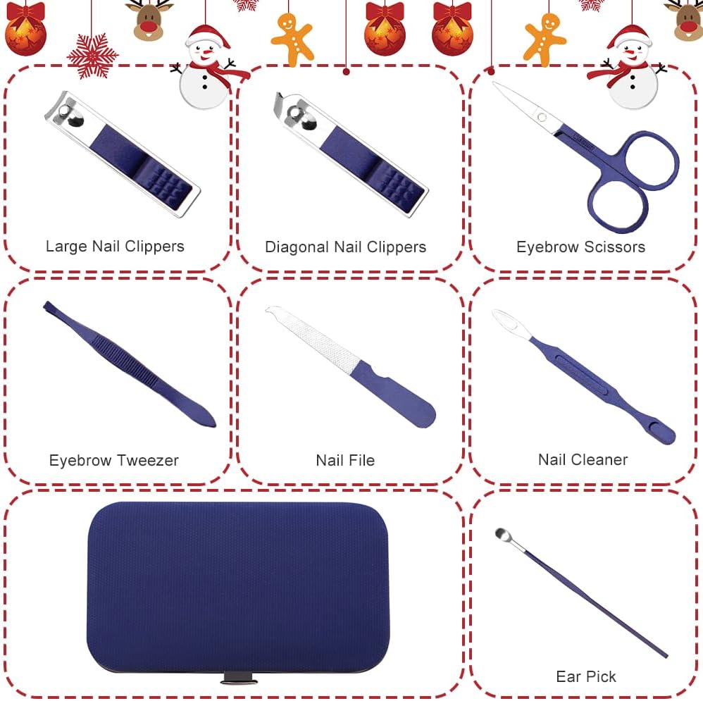 Manicure Kit for Women,Stocking Stuffers,Travel Nail Care Kit for Women,White Elephant Gifts for Adults,Nail Clipper Set for Men,Nail Care Set,Manicure Set Men
