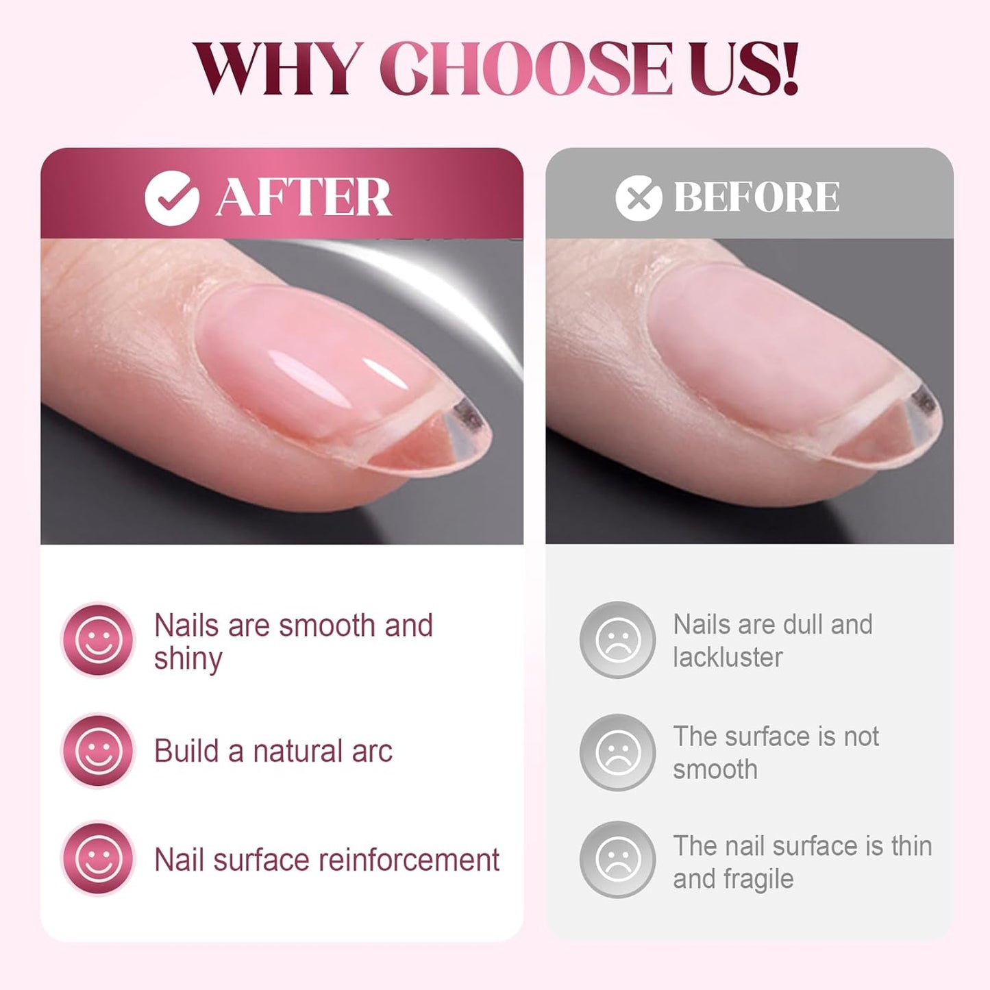 2-In-1 Self-Leveling Nail Gel for Builder, Multi-Purpose Nail Repair Gel for Damaged Nails, Cracked Nail Repair Kit for Split Nails, Easy & Quick to Fix Strengthening Broken Nails for Women (2pcs)