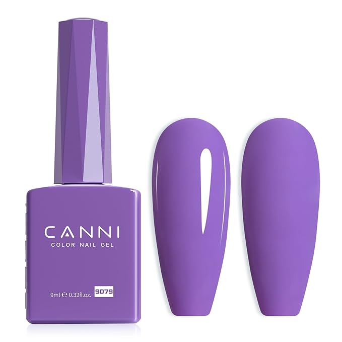 CANNI Purple Gel Nail Polish, 1Pcs Dark Purple Color High Gloss Gel Nail Manicure Salon DIY