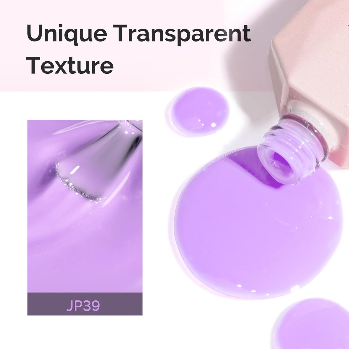 MelodySusie Purple Gel Nail Polish, 0.5Fl Oz Jeweliver Gel Polish Milky Lavender Pastel Cream Color Soak Off UV LED Light Cure Manicure Nail Art DIY at Home JP39