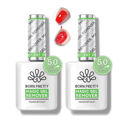 BORN PRETTY Gel Nail Polish Remover, 2 Pack Professional Gel Polish Remover for Nails, Quick & Easy Polish Remover In 3-5 Minutes, No Need for Foil Soak Or Wrap