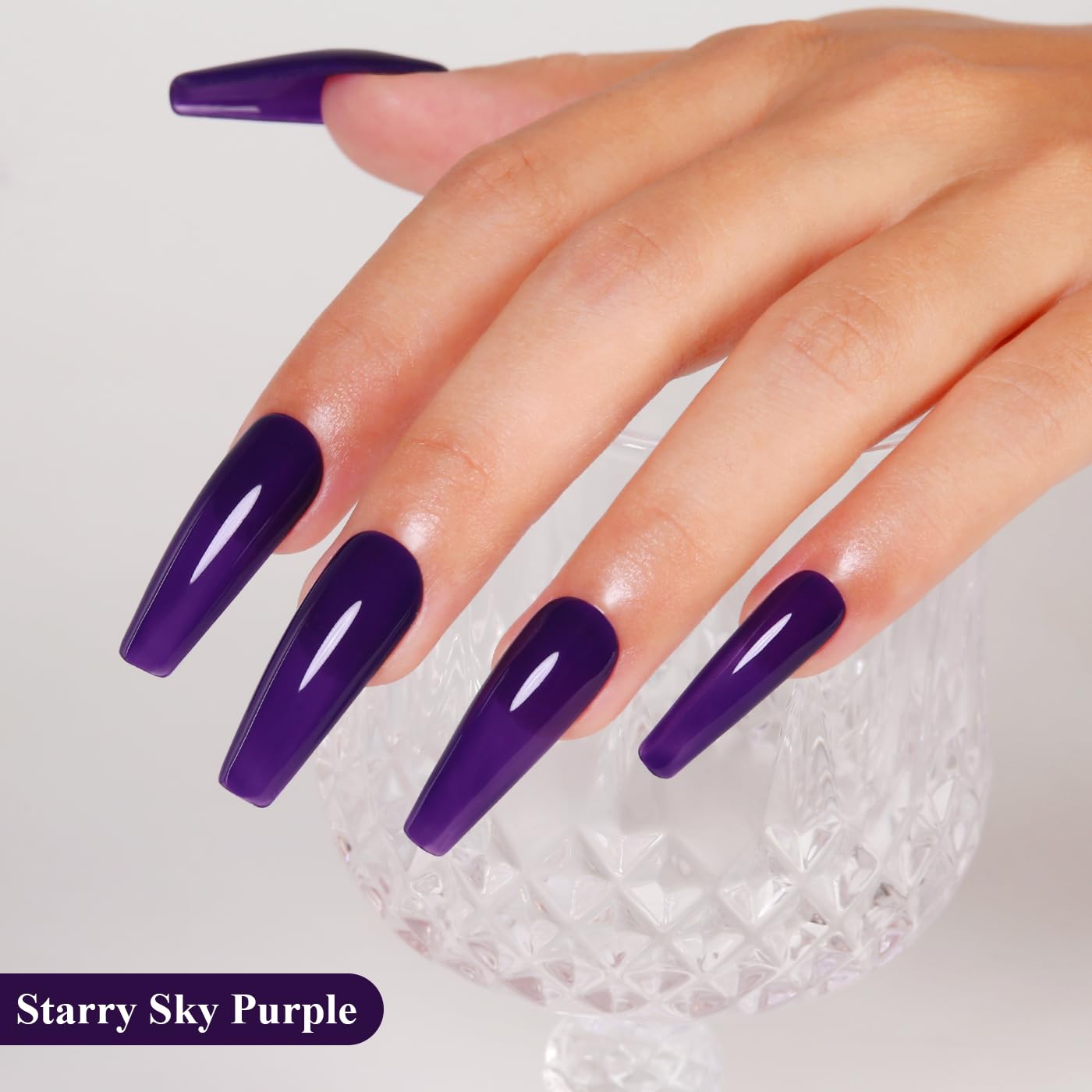 Imtiti Purple Gel Nail Polish, Starry Sky Purple Gel Polish High Gloss Soak Off UV LED Autumn Winter Art Manicure Salon DIY Design 10ML