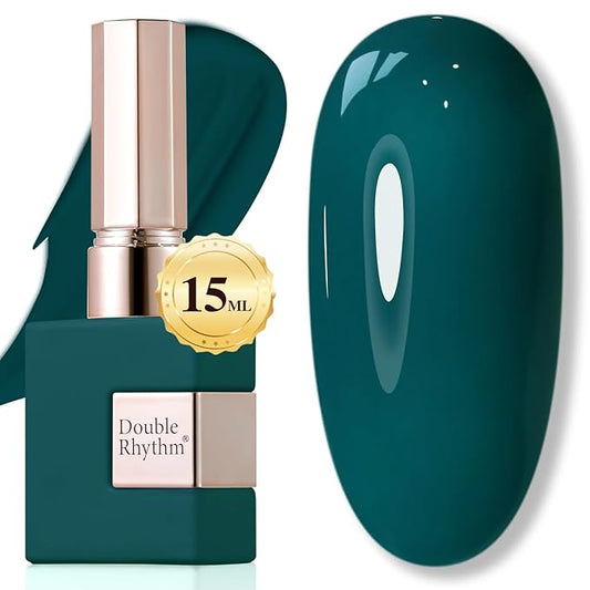Double Rhythm 15ML Gel Polish Pure Sheer Same Color Same Bottle Soak Off Gel Polish Art Manicure Salon DIY at Home for Women (Green-A1459)