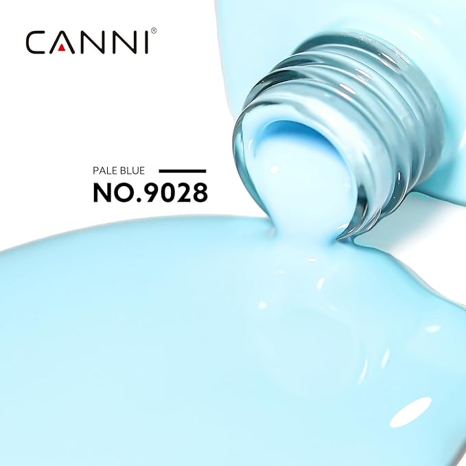 CANNI Pastel Blue Gel Nail Polish, 1Pcs Light Baby Blue Gel Polish Color High Gloss Soak Off U V Nail Manicure Salon DIY